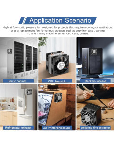 Ventilador WDERAIR 80mm 12V PWM Alto Flujo 80CFM 2