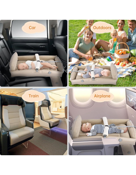 Cama de avión inflable para niños PAHTTO - 50 kg - Viaje Cama de avión inflable para niños PAHTTO - 50 kg - Viaje
