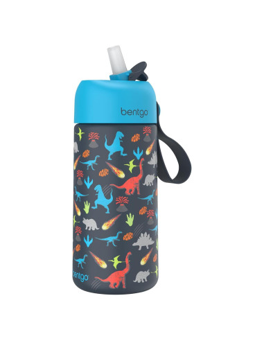 Botella de Agua Aislada Bentgo Kids 414 ml Dinosaurio - A Prueba de Fugas