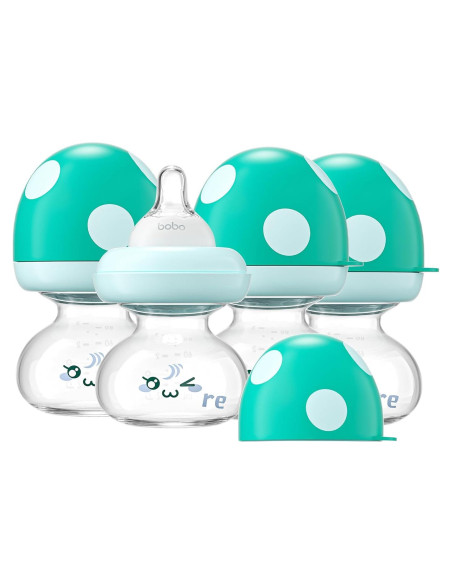Botellas de vidrio YOHKOH para bebés 80ml con tetina flujo lento Botellas de vidrio YOHKOH para bebés 80ml con tetina flujo lento