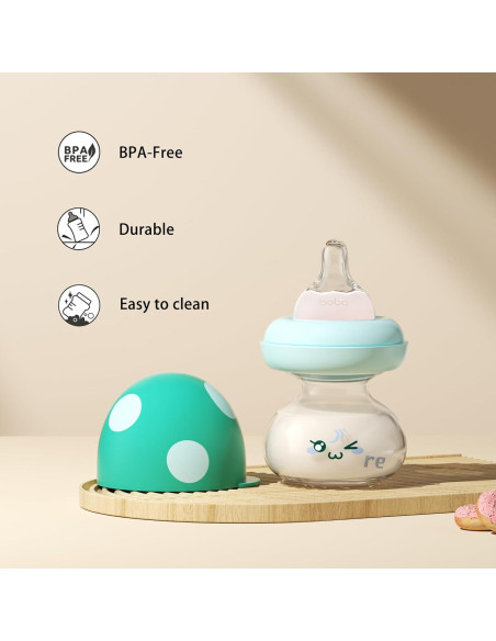 Botellas de vidrio YOHKOH para bebés 80ml con tetina flujo lento Botellas de vidrio YOHKOH para bebés 80ml con tetina flujo lento