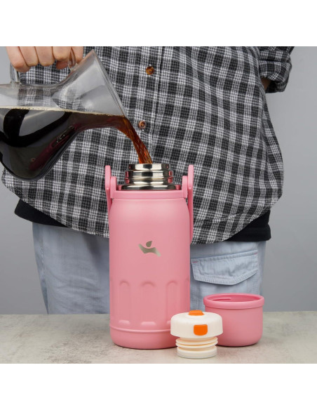 Botella de Agua Aislada Konokyo 1.48L Perla Rosa Doble Pared Botella de Agua Aislada Konokyo 1.48L Perla Rosa Doble Pared