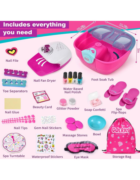 Kit de Spa para Niñas Golray - Baño de Pies y Manicura Kit de Spa para Niñas Golray - Baño de Pies y Manicura