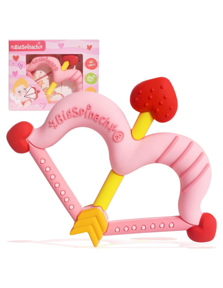 Mordedor de Silicona Corazón Rosa para Bebés - Cupido Mordedor de Silicona Corazón Rosa para Bebés - Cupido