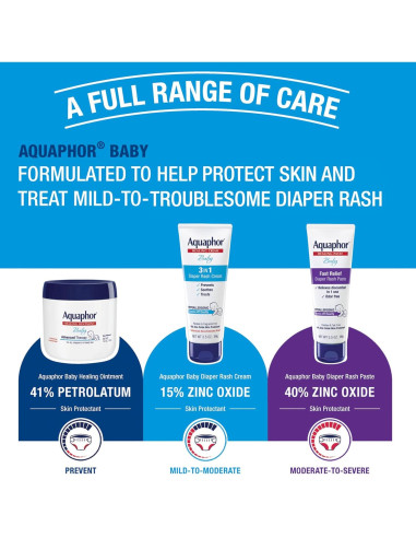 Crema para Erupciones de Pañal Aquaphor Baby 3 en 1 3 Tubos