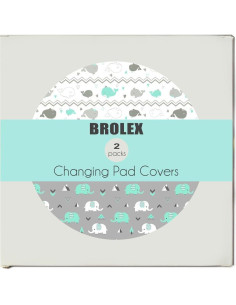 Fundas de Cambiador Elástico Brolex Elefante y Ballena 81x41cm 2