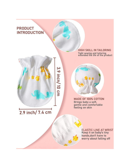 Guantes para Bebés Syhood Sin Rasguños 17 Pares 0-6 Meses Guantes para Bebés Syhood Sin Rasguños 17 Pares 0-6 Meses