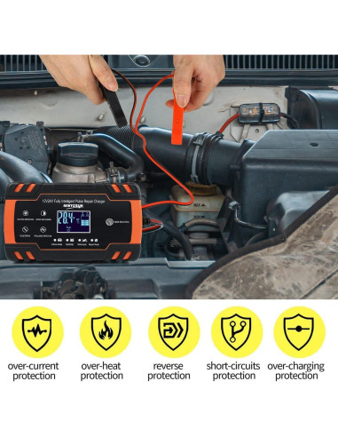 Cargador de Batería Inteligente 12V 8A IEIK para Coche y Más