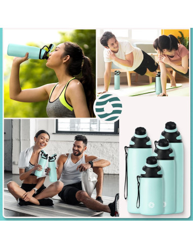Botella de Agua Deportiva Fjbottle 591ml Acero Inoxidable Verde