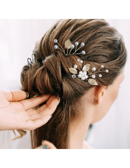 5 Accesorios de Cabello de Novia REDANHA - Horquillas y Peine Dorado 5 Accesorios de Cabello de Novia REDANHA - Horquillas y Peine Dorado