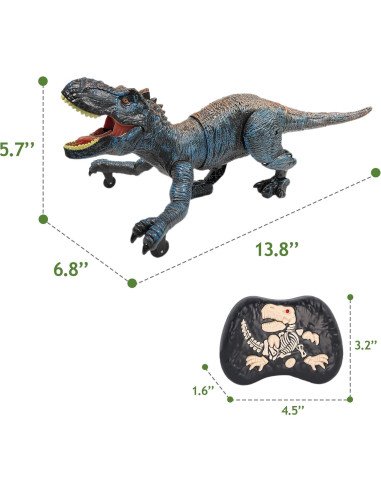 Dinosaurio RC T-Rex Moskido Azul 35.1x17.3 cm para Niños