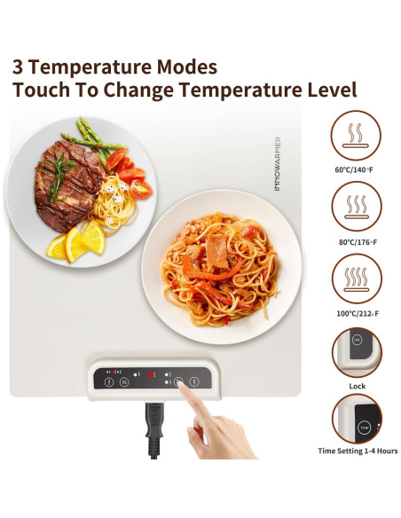 Manta Calentadora Eléctrica INNOWARMER 3 Modos Silicona Blanca Manta Calentadora Eléctrica INNOWARMER 3 Modos Silicona Blanca