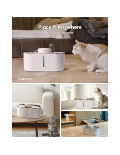 Fuente de Agua Inalámbrica para Gatos CENGCEN 3.2L Acero Inoxidable 2