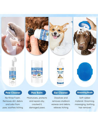 Kit de Limpieza para Perros Pjordo - Toallitas y Limpiadores