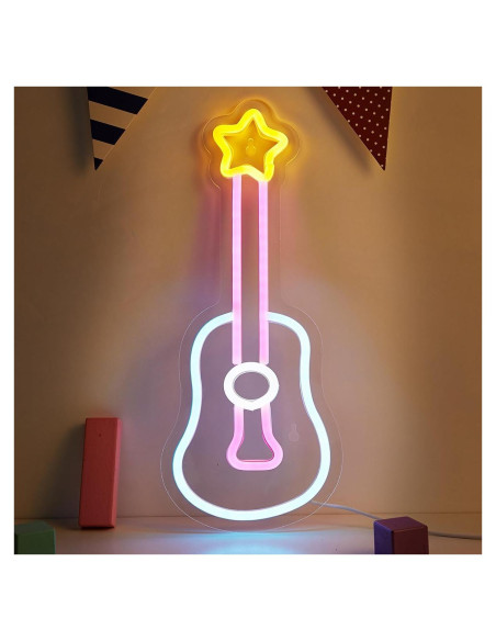 Luz de Neón de Guitarra LED Cusgazy - Decoración USB 35.88 cm Luz de Neón de Guitarra LED Cusgazy - Decoración USB 35.88 cm