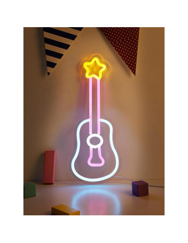 Luz de Neón de Guitarra LED Cusgazy - Decoración USB 35.88 cm
