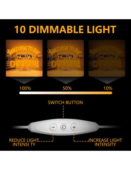 Cartel Neón de Camping Dpaint 30x10 cm Regulable LED Cartel Neón de Camping Dpaint 30x10 cm Regulable LED