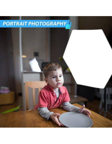 Kit de Iluminación Softbox HPUSN 2x76cm con 2 Bombillas LED 85W