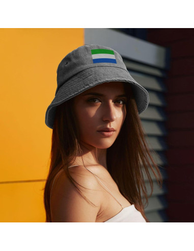 Sombrero de Cubo Unisex KCNSEZA Bandera Sierra Leona Algodón