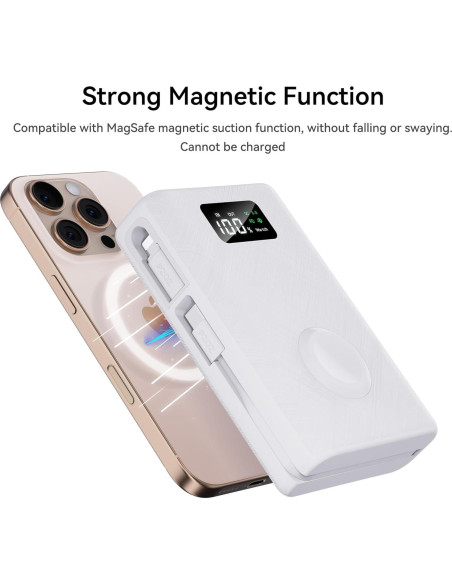 Power Bank PZOZ 20000mAh Cargador Inalámbrico Rápido Blanco Power Bank PZOZ 20000mAh Cargador Inalámbrico Rápido Blanco