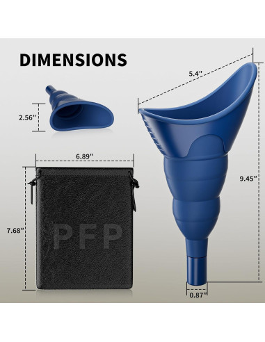 Orinal Femenino PFP Azul - Dispositivo Portátil Higiénico