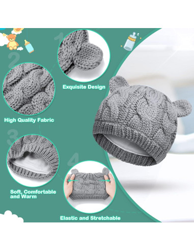 Conjunto de 6 Piezas Gorro y Guantes Invierno Bebé Eurzom