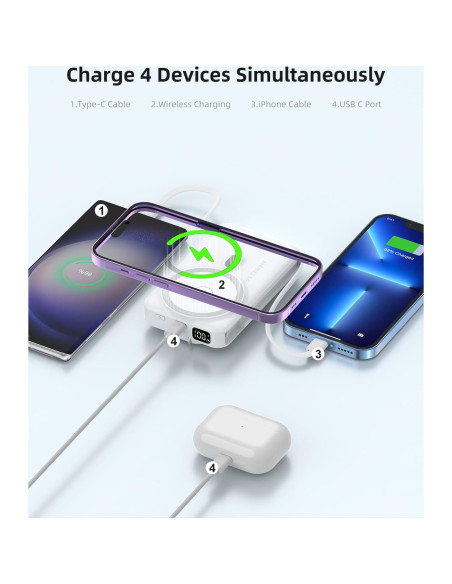 Banco de Poder Magnético 10000mAh Inalámbrico con Soporte Banco de Poder Magnético 10000mAh Inalámbrico con Soporte