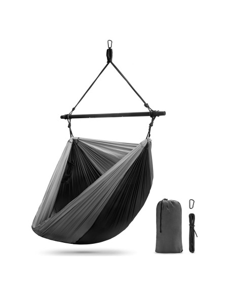 Silla Hamaca Colgante Sorbus Negra - Plegable y Liviana 227 kg Silla Hamaca Colgante Sorbus Negra - Plegable y Liviana 227 kg