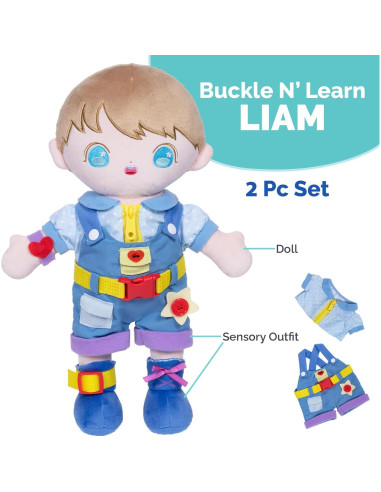 Muñeca de Peluche Adora Liam - Juguete Montessori 2 Piezas