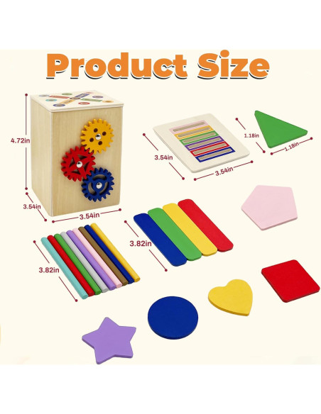 Juguete de Madera Montessori Qurylio 2 en 1 para Niños 3-5 Años Juguete de Madera Montessori Qurylio 2 en 1 para Niños 3-5 Años