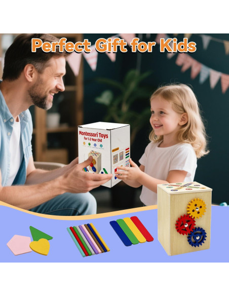Juguete de Madera Montessori Qurylio 2 en 1 para Niños 3-5 Años Juguete de Madera Montessori Qurylio 2 en 1 para Niños 3-5 Años