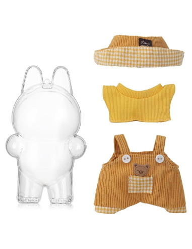 Estuche Protector y Ropa para Muñeca 17 cm Labubu