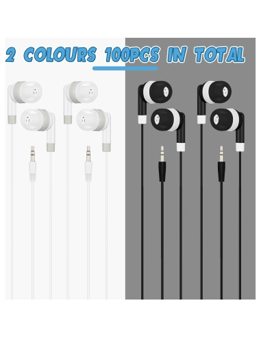 Auriculares In-Ear Kigeli 100 Pcs 3.5mm para Niños y Adultos