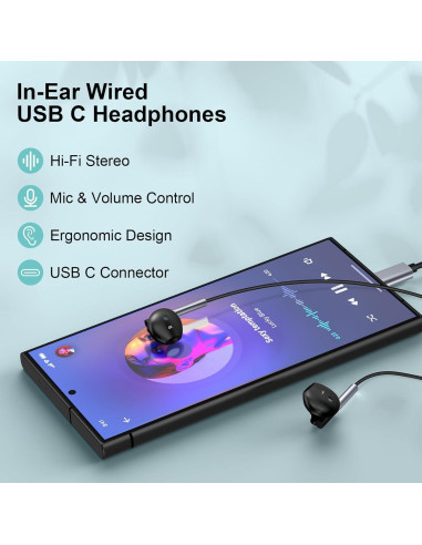 Auriculares USB C Samsung M55 In-Ear con Micrófono - Negro
