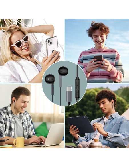 Auriculares USB C Samsung M55 In-Ear con Micrófono - Negro Auriculares USB C Samsung M55 In-Ear con Micrófono - Negro