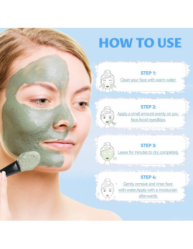 Set de Mascarillas Faciales IIIMEIDU - Arcilla, Té Verde y Barro