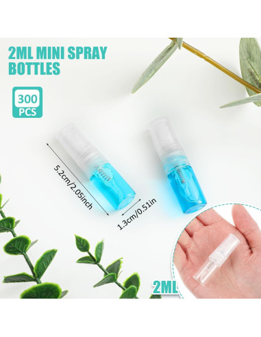 50 Mini Botellas de Spray 2 ml Zhehao Vidrio Transparente