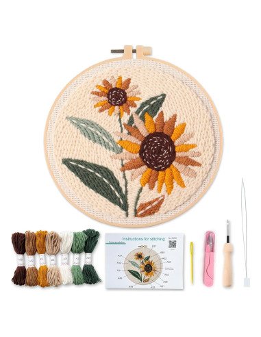 Kit de Bordado Punch Needle Myfelicity Girasol para Principiantes