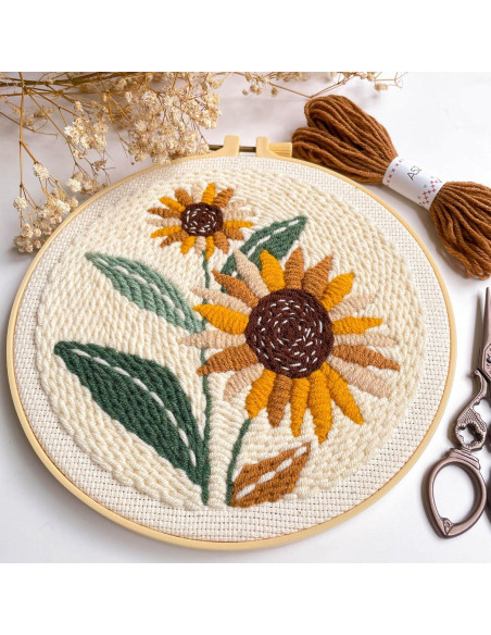 Kit de Bordado Punch Needle Myfelicity Girasol para Principiantes Kit de Bordado Punch Needle Myfelicity Girasol para Principiantes