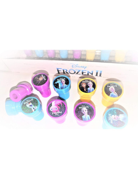 10 Sellos de Tinta Automática Disney Frozen II - Regalo Cumpleaños 10 Sellos de Tinta Automática Disney Frozen II - Regalo Cumpleaños