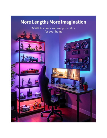Tira LED RGB+IC 2m SUNLINKCO, Luz Inteligente Bluetooth Tira LED RGB+IC 2m SUNLINKCO, Luz Inteligente Bluetooth