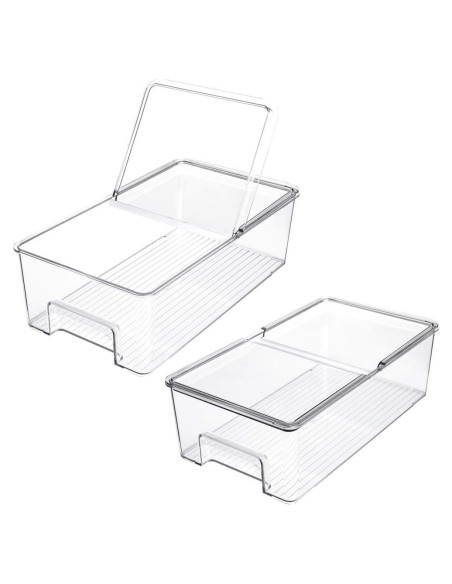 Organizadores de Refrigerador SANNO Set de 2 Bins Apilables 36.6x20.3 cm Organizadores de Refrigerador SANNO Set de 2 Bins Apilables 36.6x20.3 cm
