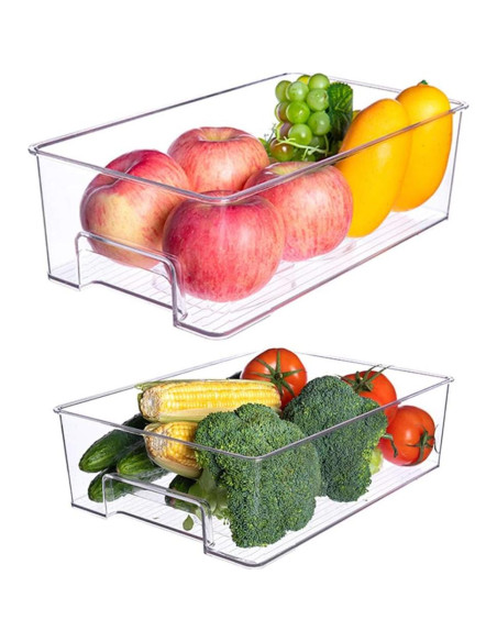 Organizadores de Refrigerador SANNO Set de 2 Bins Apilables 36.6x20.3 cm Organizadores de Refrigerador SANNO Set de 2 Bins Apilables 36.6x20.3 cm