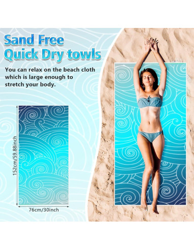 Toallas de Playa Microfibra Peryiter 6 Piezas 76x152 cm