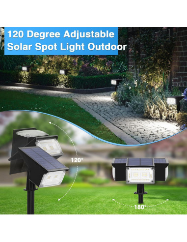 Luces de Spot Solar ZJOJO 40 LEDs IP65 para Exterior 6500K