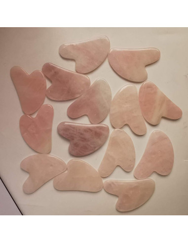 Tabla Gua Sha de Cuarzo Rosa Loveliome - Masaje Facial y Corporal