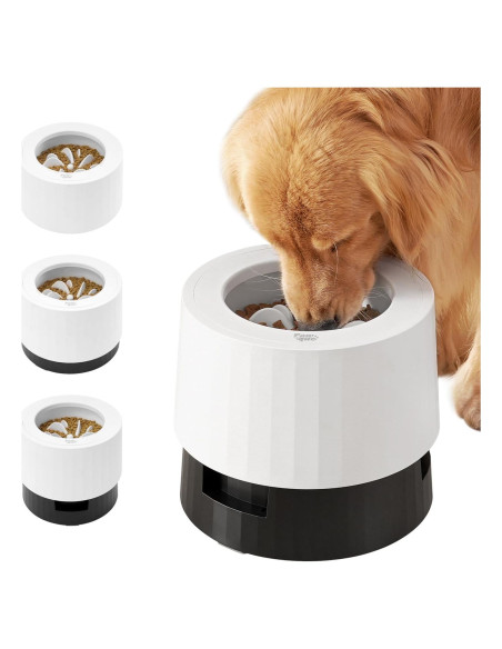 Tazón Elevado Pawque para Perros 60oz, Alimentador Lento Ajustable Tazón Elevado Pawque para Perros 60oz, Alimentador Lento Ajustable