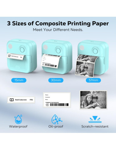 Impresora de Etiquetas MoKo Mini Bluetooth 15-57mm Recargable