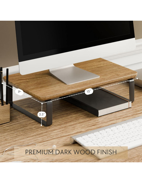Soporte de Madera para Monitor KIBAGA 38.1x22.9cm Ergonómico Soporte de Madera para Monitor KIBAGA 38.1x22.9cm Ergonómico