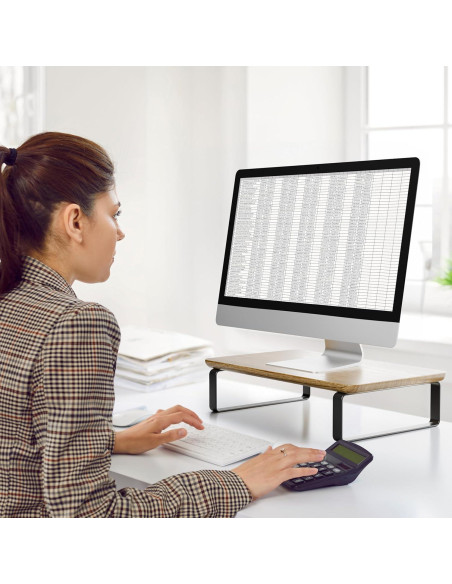 Soporte de Madera para Monitor KIBAGA 38.1x22.9cm Ergonómico Soporte de Madera para Monitor KIBAGA 38.1x22.9cm Ergonómico